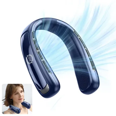 Produktbild von Tragbarer Nackenventilator, Halsventilator, Blattloser Ventilator, 5 Geschwindigkeit, 360° Nackenbügel-persönlicher Ventilator, 2400mAh