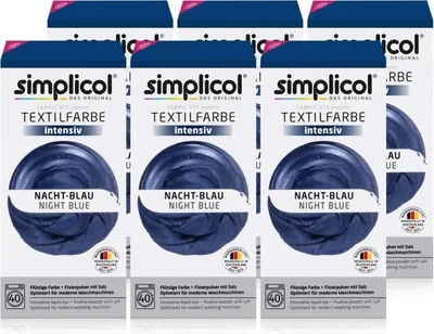 Produktbild von Simplicol Textilfarbe intensiv Nacht-Blau - Einfaches Färben (6er Pack)