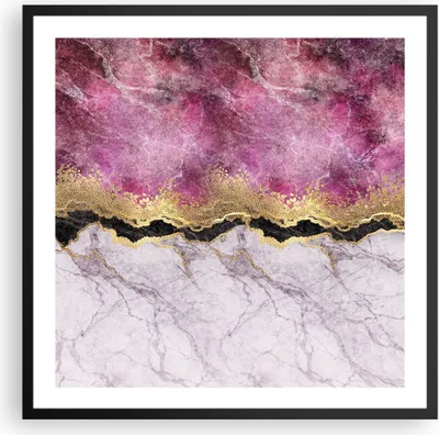 Produktbild von Gerahmtes Poster - Schwarzer Rahmen - Rosa golden Hintergrund - 60x60 cm - Wand Bild - Wanddeko - Wandbilder - Kunstposter - Wandposter - Bilderrahmen - Bilder - Kunstdruck - P2BAC60x60-5038