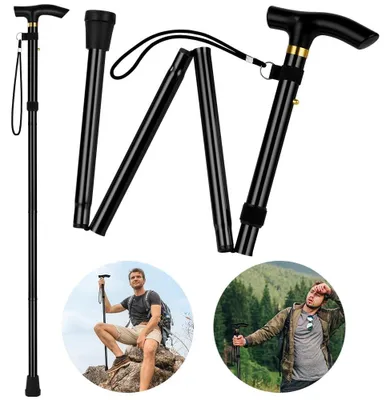 Zdjęcie produktu dla Laska spacerowa - Składana - Regulowana 85-95 cm - Aluminium - Do podróży i na spacer