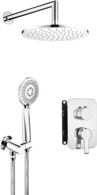 Image de Set de douche encastré rond, avec mitigeur en laiton