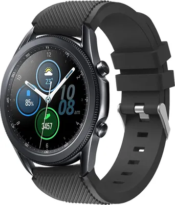Produktbild von Strap-it Samsung Galaxy Watch 3 45mm Armband Silikon (Schwarz)