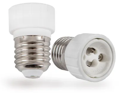 Produktbild von 2x Lampensockel Adapter Konverter E27 Fassung auf GU10 Sockel Lampenadapter