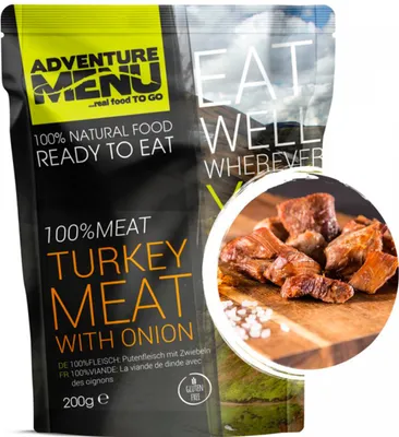 Produktbild von Adventure Menu Putenfleisch mit Zwiebeln - 100 % Fleisch, 200g