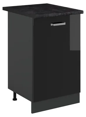 Immagine prodotto di Mobiletto base cucina Vicco R-Line Nero lucido/Antracite 50 cm piano di lavoro Antracite, Model 70268