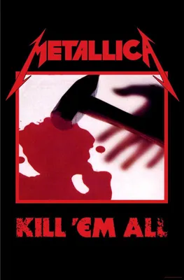 Image de Metallica - Affiche "Kill Em All", tissu RO3462 (106 cm x 70 cm) (Rouge/Noir/Blanc)