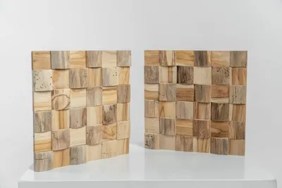 Produktbild von Wandpaneele Teak | Mystic Natur | 3D-Holzstreifen | Paneel 30x30x2
