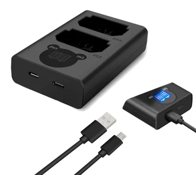 Produktbild von Trade-Shop USB-C Doppel Dual Schnell-Ladegerät für 2 Akkus mit LCD ersetzt Sony BC-BC-QZ1 für Sony NP-FZ100 Alpha 7 III 7R III 7R IV Alpha 9 9S 9R