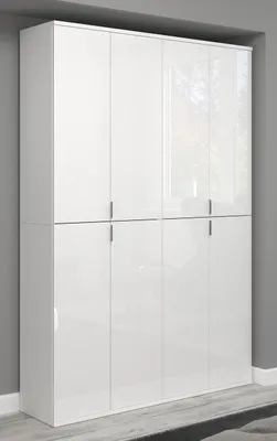 Produktbild von Garderobenschrank Projekt X 1 | Kombination | weiß Hochglanz | 2-teilig