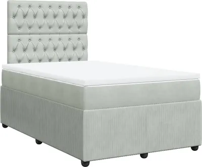 Productafbeelding van vidaXL Boxspringbed met matras, lichtgrijs, 120x200 cm, fluweel