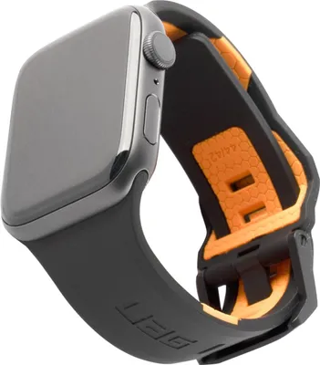 Produktbild von Urban Armor Gear Civilian, Band, Smartwatch, Schwarz, Orange, Apple, Watch 44mm, Silikon
