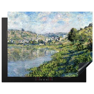 Produktbild von KitchenYeah© Herdabdeckplatte Landschaft bei Vetheuil - Gemälde von Claude Monet , 77x59cm, Küche Deko, Glaskeramikkochfeld Herdabdeckung, Abdeckplatte fùr Kochfeld