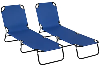 Produktbild von Sonnenliege 2er Set klappbar, 5-fach verstellbare Rš¹ckenlehne, 188x56x28 cm, Schwarz, Stahlrahmen pulverbeschichtet, bis 120 kg belastbar