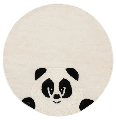 Produktbild von Kinderteppich Panda rund Ø 100 cm Creme
