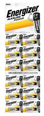 Batérie, AAA mikro, 12 ks, po jednom trhateľné, ENERGIZER "Alkaline Power Kartella"