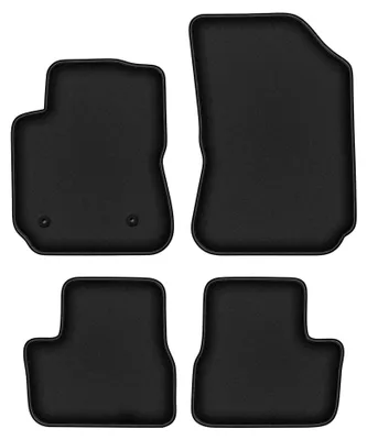 Image de Tapis de sol en moquette pour Citroen C4 Cactus 2014-2018 (crossover) – jeu 4 pièces, noirs, sur mesure – Wielganizator DURBAN