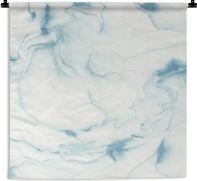 Produktbild von MuchoWow® Wandteppich Wandbehang Marmor - Blau - Muster 60x60 cm Tapisserie Dekoration Wandtuch - Dekorationen - Wand Decke