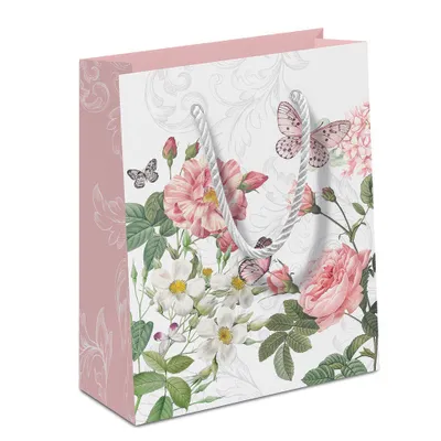 Imagen del producto de Bolsa de regalo Ambiente Amelia, 22,5 x 17 x 9 cm, color blanco