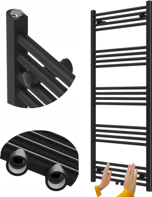 Immagine prodotto di Radiatore da bagno Granitan | Raven - 140x60 cm - Nero - Design moderno - Funzionalità ed eleganza