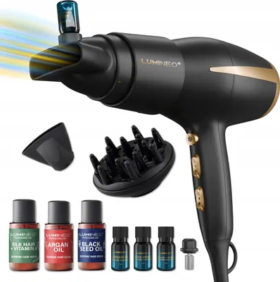 Zdjęcie produktu dla Profesjonalny suszarka do włosów Lumineo o mocy 2400 W, 5 w 1: jonizacja, dyfuzor i serum