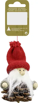 Produktbild von Dekoanhänger Wichtel Zapfen 10 cm rot-braun