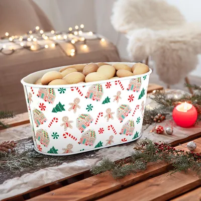 Produktbild von Weihnachtlicher Metallkorb, KI-generiertes Bild