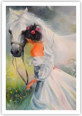 Produktbild von Poster - Poster ohne Rahmen - Frau Wiese Pferd - 70x100 cm - Wand Bild - Wanddeko - Wandbilder - Kunstposter - Wandposter - Bilder - Kunstdruck - Wanddekoration - Wandbild - P2XPA70x100-3470
