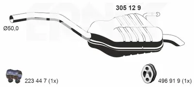 Produktbild von ERNST 305129 Endschalldämpfer für FORD MONDEO IV Turnier (BA7) Auspuff