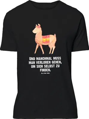 Produktbild von Mr. & Mrs. Panda Tshirt Alpaka Stolz - Schwarz - Geschenk, T-Shirt, Lustiges, Shirt XXL, Oversize, Lama