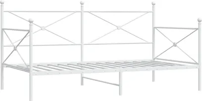 Image de vidaXL Lit de jour sans matelas blanc 107x203 cm acier