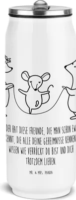 Produktbild von Mr. & Mrs. Panda Trinkflasche Igel Seilhüpfen - Weiß - Geschenk, Thermoflasche, Kinder, Edelstahl, sport, Sportflasche, Seilspringen, Wasserflasche, Kindergarten, Maus
