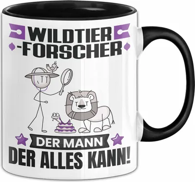 Produktbild von Wildtierforscher Tasse Geschenk für Wildtierforscher Der Mann Der Alles Kann Geschenkidee zum Geburtstag (Schwarz)