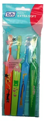Obrázek produktu pro Extra jemný dětský zubní kartáček Kids ZOO (Extra Soft) 4 ks