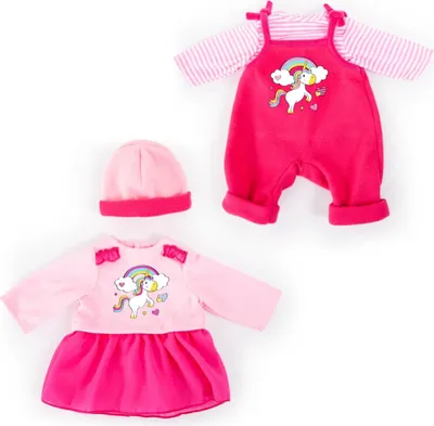 Produktbild von Bayer Design 83819AA  Kleider für Puppen 33-38cm, Hose und Kleid, Babypuppenkleidung, Einhornmotiv