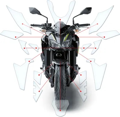 Produktbild von Lackschutzfolie Steinschlagschutz passend für Kawasaki Z900 2017+
