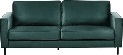 Zdjęcie produktu dla BELIANI Sofa 3-osobowa ciemnozielona welurowa do salonu metalowe nóżki retro design