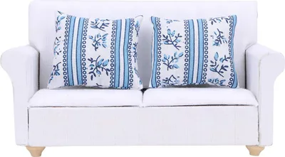 Produktbild von 1/12 Puppenhaus Miniatur Sofa Set Wohnzimmer Möbel Zubehör (2 Sitze mit Kissen)
