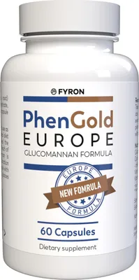Produktbild von PhenGold - 60 Kapseln hochdosiert - Glucomannan & Kakao - Mit Vitamin B1 & B6 - Original Rezept aus der Schweiz - 1er Pack