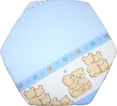 Produktbild von PRIMAWELA Spannbettlaken für Baby Kinder 6-eck Laufgitter Laufstall Matratze 105x120cm 2. Bärchen Blau