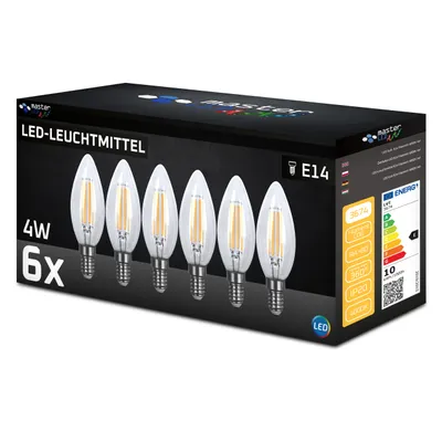 Obrázek produktu pro MasterLED E14 žárovka LED - 4W 440lm - žárovka - 4000K neutrální bílá - sada 6 kusů