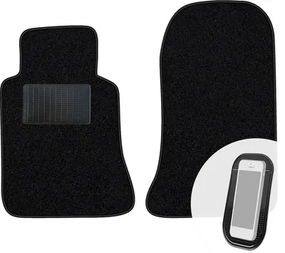 Produktbild von moto-MOLTICO Vorne Fußmatten Auto Velours Autoteppiche Schwarz Automatten Set 2-teilig passend für Mercedes-Benz E-Klasse Coupe C124 1985-1997