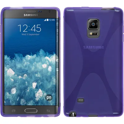 Produktbild von PhoneNatic Case kompatibel mit Samsung Galaxy Note Edge - lila Silikon Hülle X-Style + 2 Schutzfolien