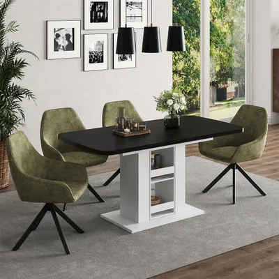 Image de Table de salle à manger Vicco Fenaro noir/blanc 120x80cm, Model 59610