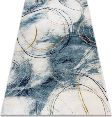 Produktbild von Exklusiv EMERALD Teppich A0087 glamour, stilvoll Kreise blau / gold Blau 140x190 cm