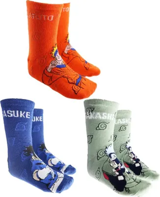 Produktbild von Naruto Shippuden  Sasuke Kakashi Lange Kinder Socken 3er Pack – 27/30