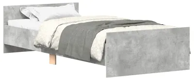 Produktbild von vidaXL Bettgestell mit Kopfteil Betongrau 80 x 200 cm Holzwerkstoff