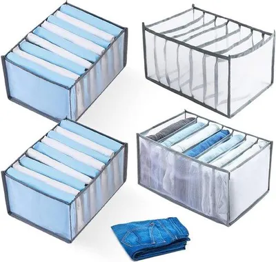 Produktbild von Famanu Aufbewahrungsbox Jeans Organizer - 7/9 Fächer, Grau