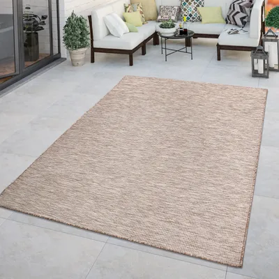 Produktbild von TT Home Teppich Outdoor Balkon Terrasse Grau Rosa Grün Pastell Einfarbig Flachgewebe Größe 120x160 cm