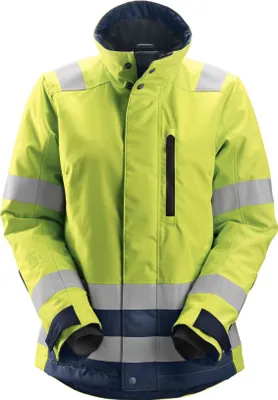 Produktbild von Snickers Damen AllroundWork Hi-Vis 37.5® isolierte Arbeitsjacke, Kl. 2/3, EN 20471 HV-Gelb-Navy-XS