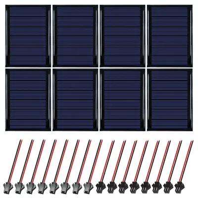 8 Mini-Solarpaneele 3 V 0,3 W 65x48 mm, polykristallin